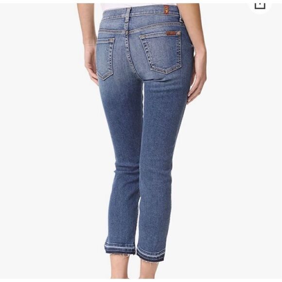 7 For All Mankind Roxanne Ankle Cropped Jean with Diagonal Hem Women’s - Size 25 - Picture 3 of 15